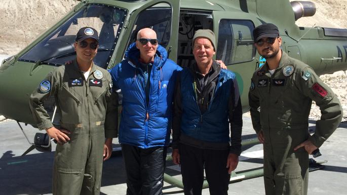 Mr Allen following his rescue from Broad Peak in the Himalayas
